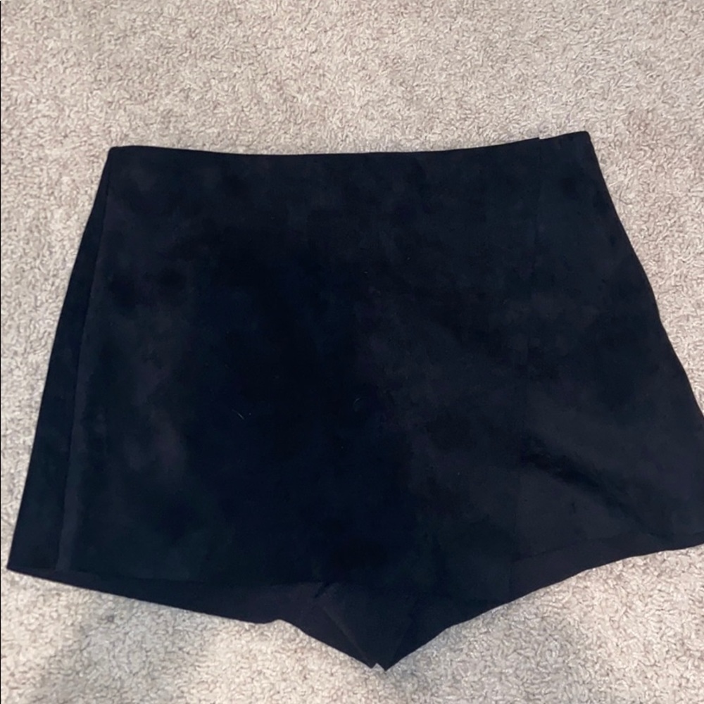 black velvet shorts/skirt